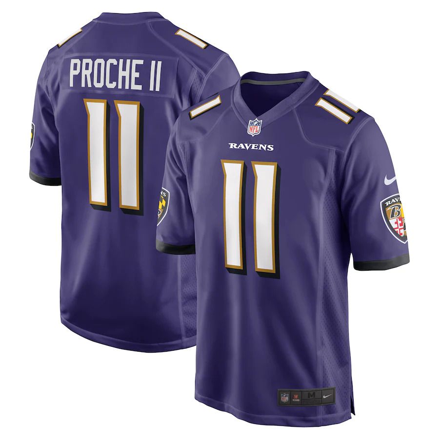 Men Baltimore Ravens #11 James Proche II Nike Purple Game NFL Jersey